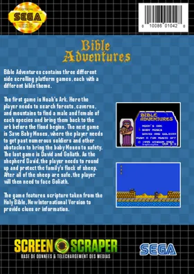 Bible Adventures (USA) (Unl) box cover back